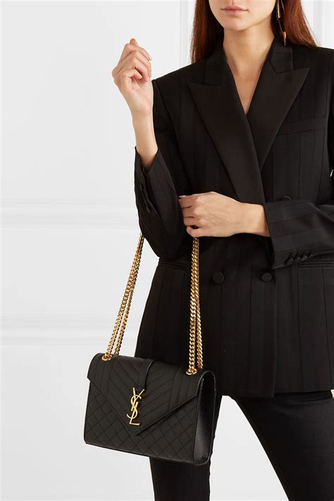 ysl crossbody black envelope classic wallet bag|YVES SAINT LAURENT Envelope Chevron Leather .